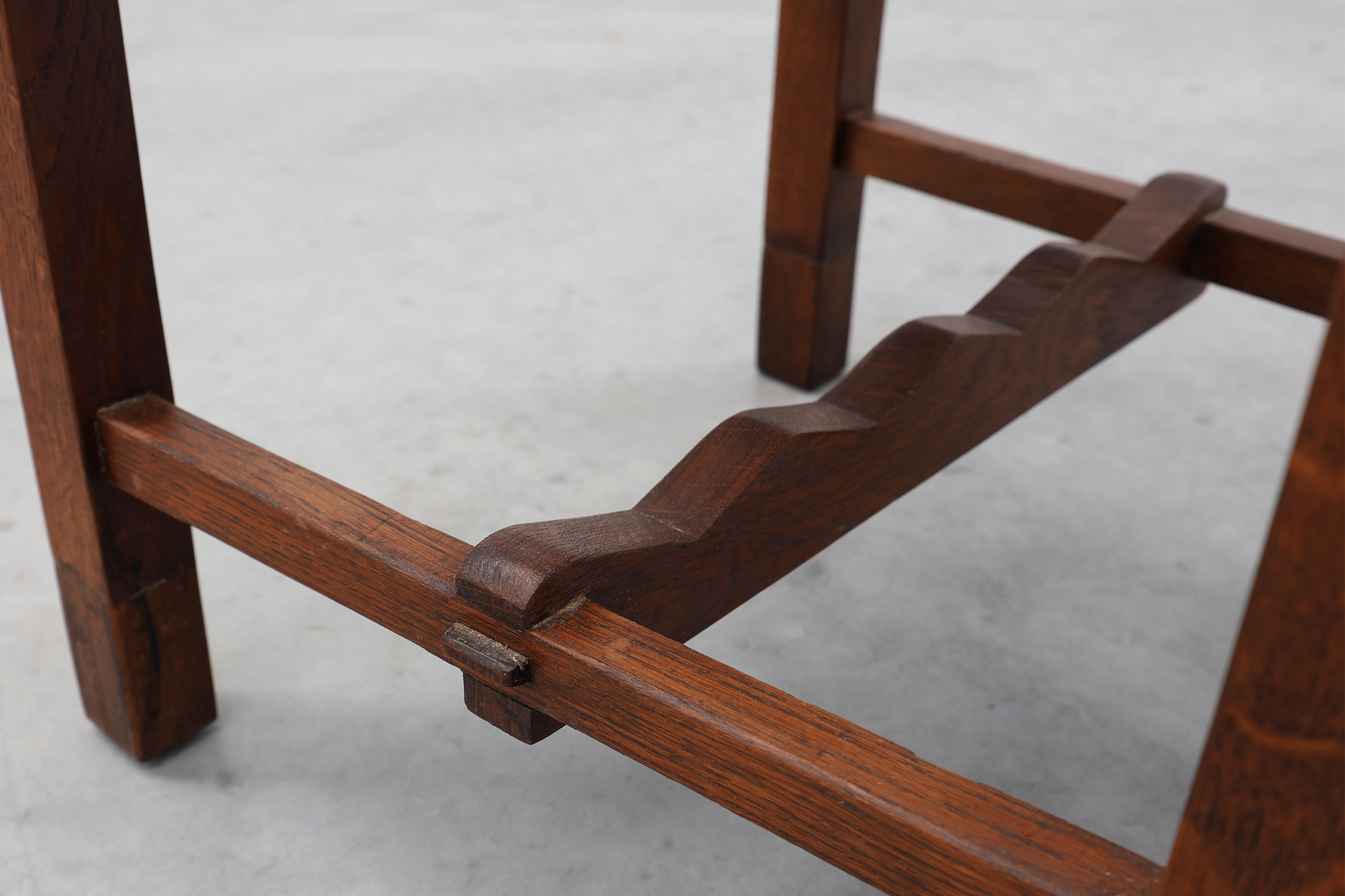 Belgian Art Deco oak side chair with  green upholstery, modernist 1920sthumbnail